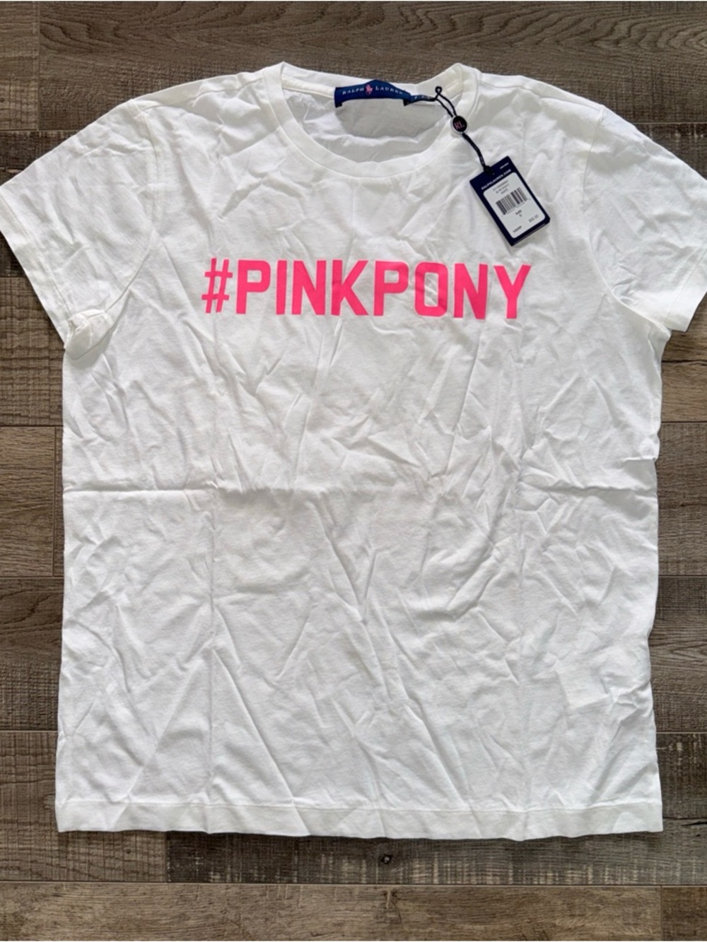 Ralph Lauren #PINKPONY White Graphic Tee size small NWT